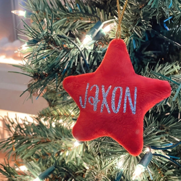Personalised hanging star decoration