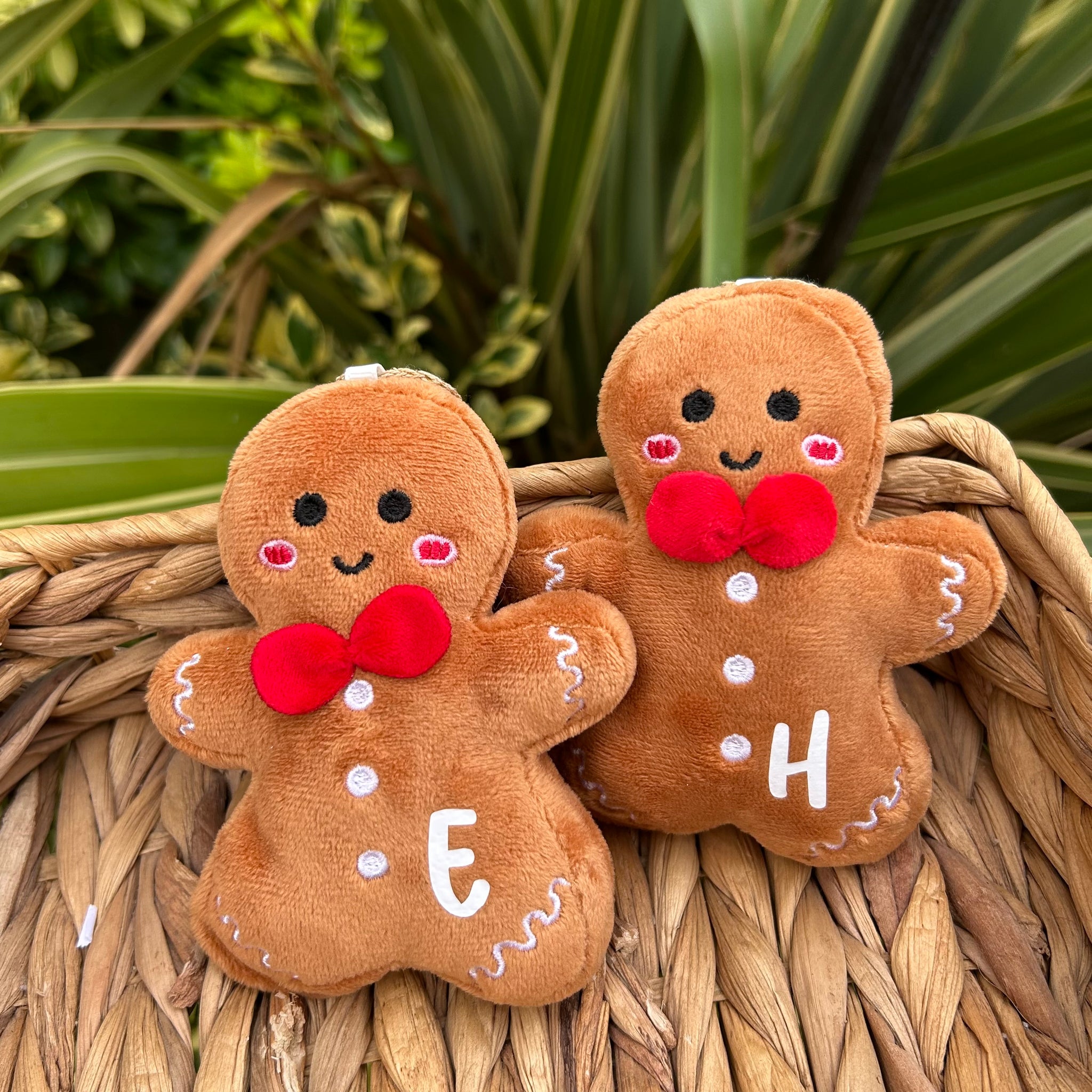 Mini personalised initial hanging gingerbread with gift box
