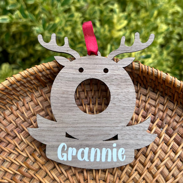 Personalised reindeer chocolate holder (chocolate not included)