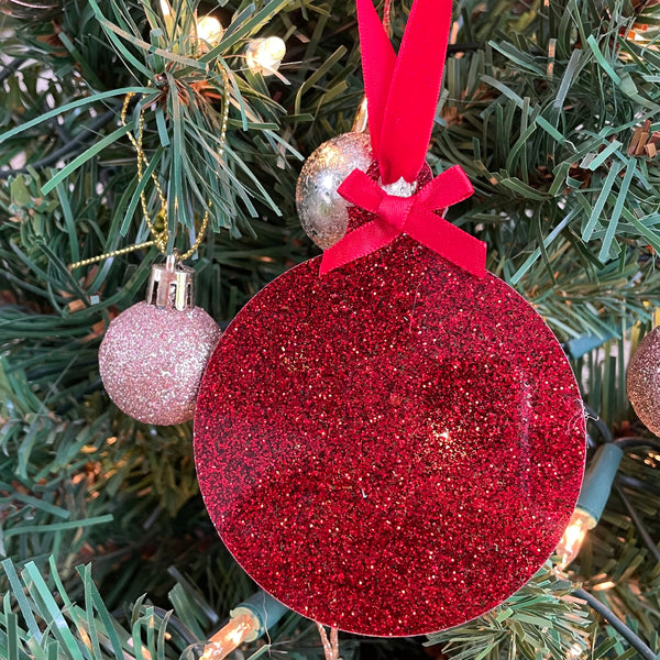 Personalised glitter hanging bauble