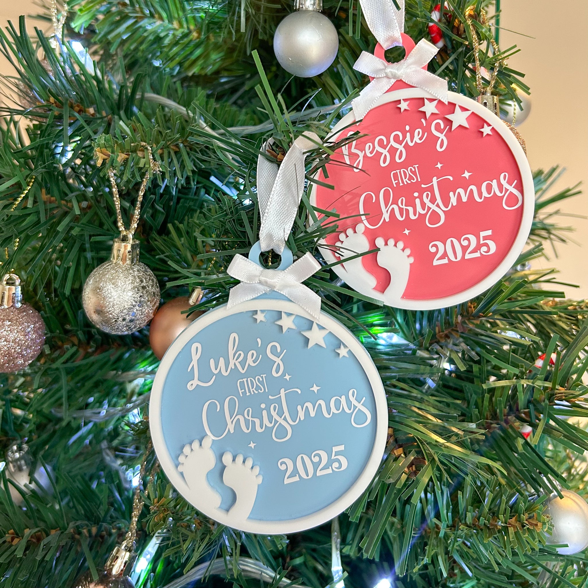 Personalised first Christmas decoration