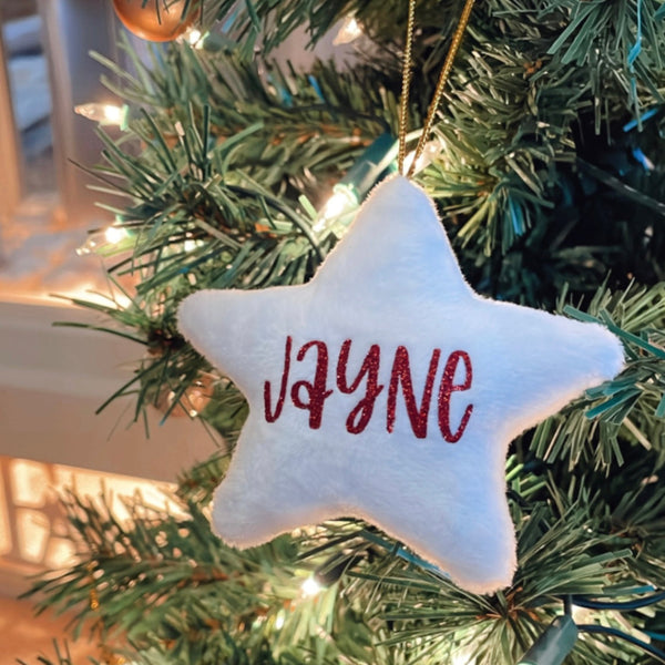 Personalised hanging star decoration