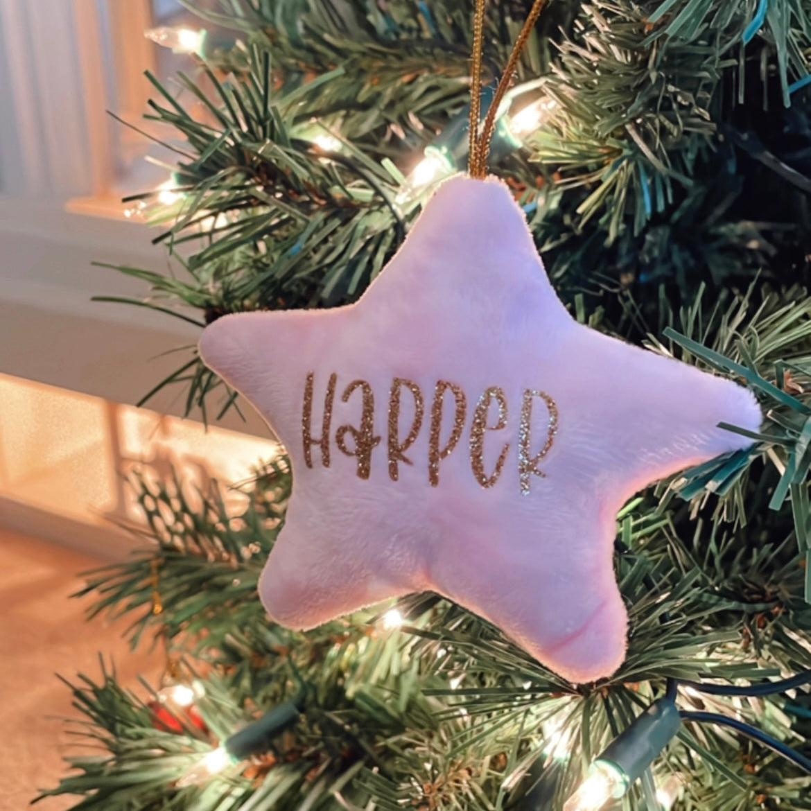 Personalised hanging star decoration
