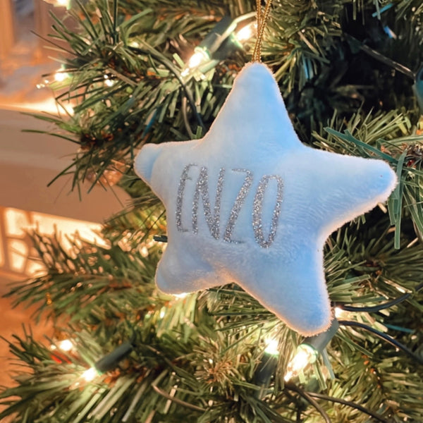 Personalised hanging star decoration