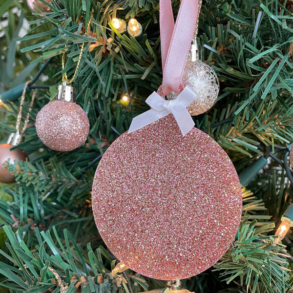 Personalised glitter hanging bauble