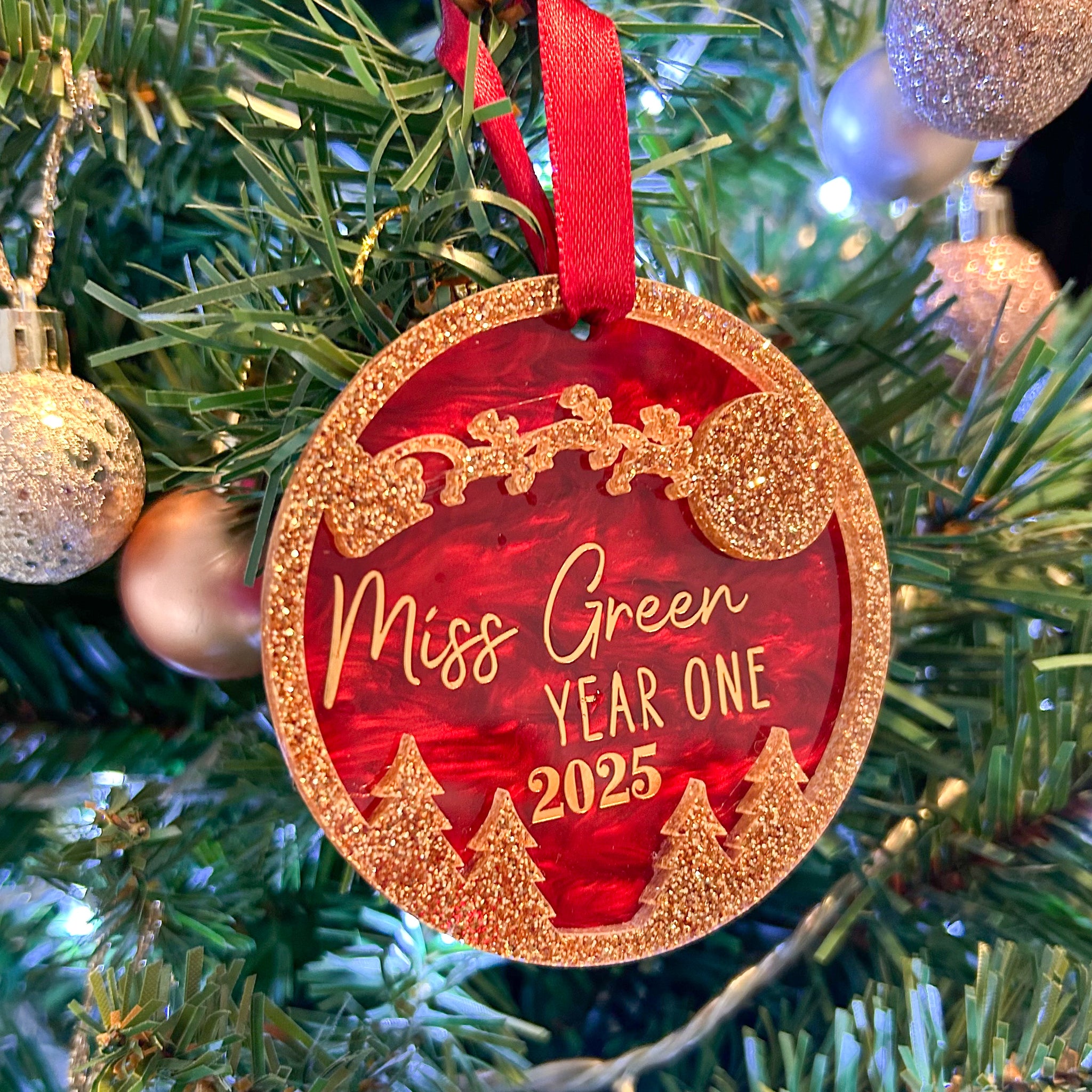 Gold/Silver personalised hanging decoration