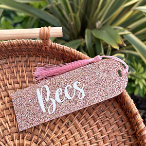 Personalised glitter bookmark with tassel