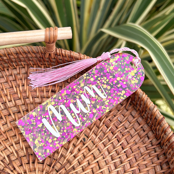 Personalised glitter bookmark with tassel