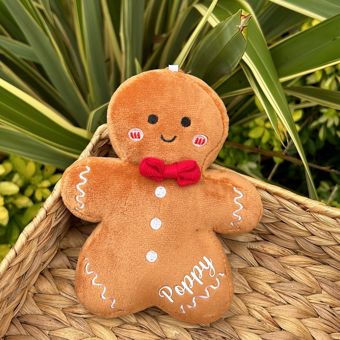 Personalised hanging gingerbread decoration