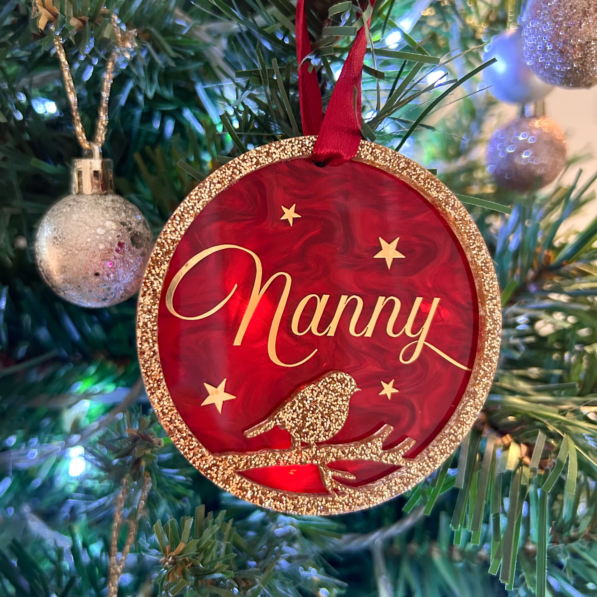 Personalised robin decoration