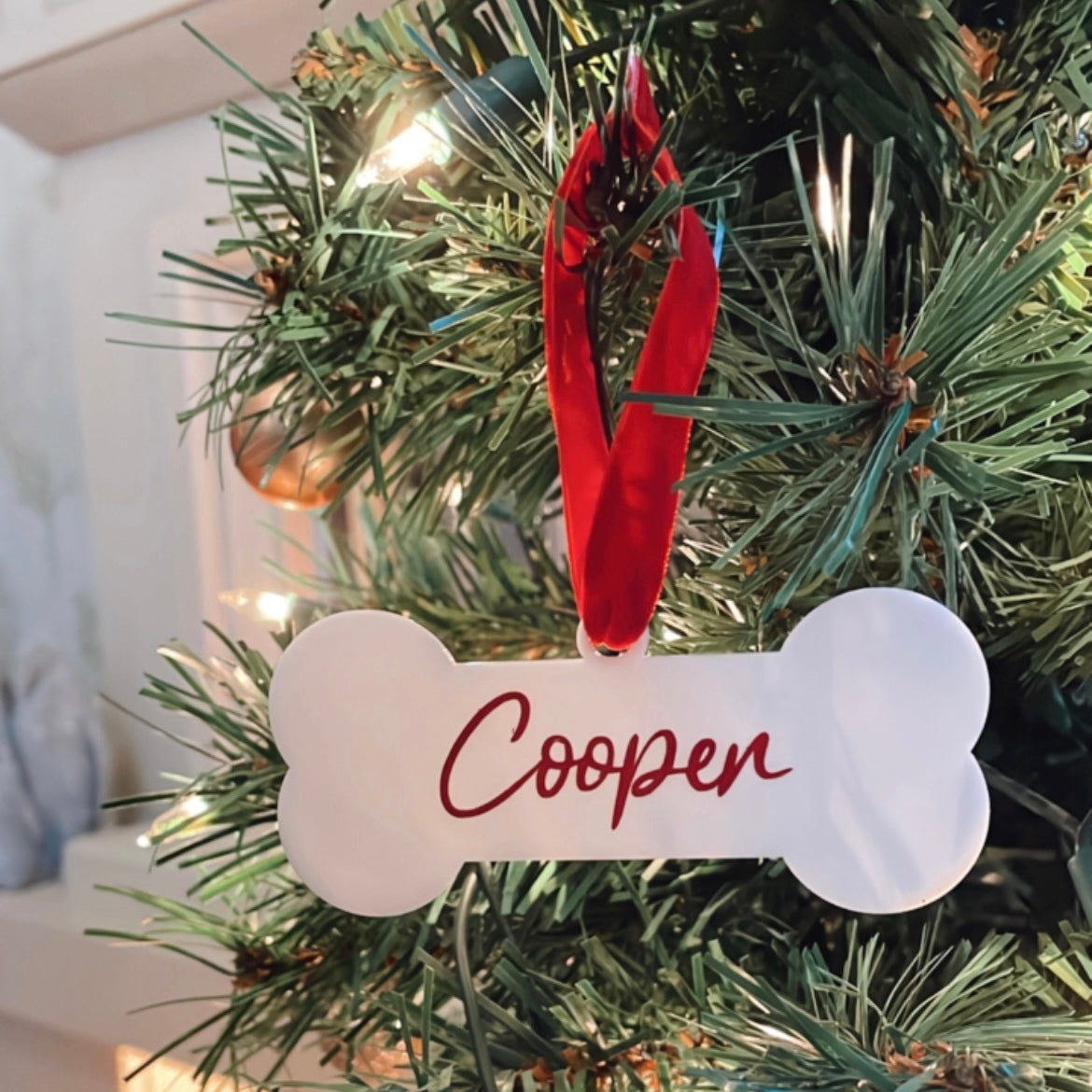 White acrylic bone decoration