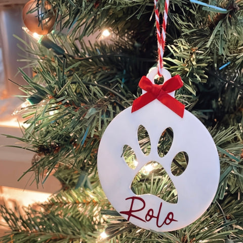 Paw acrylic bauble flat